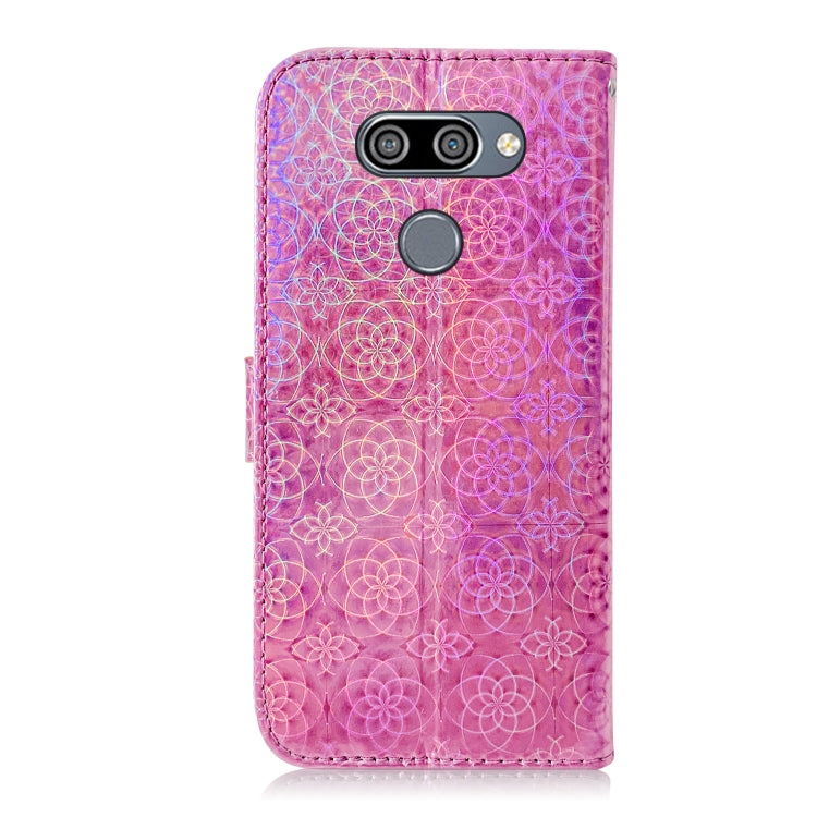 For LG K50 / Q60 Solid Color Colorful Magnetic Buckle Horizontal Flip PU Leather Case with Holder & Card Slots & Wallet & Lanyard