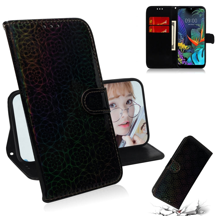 For LG K50 / Q60 Solid Color Colorful Magnetic Buckle Horizontal Flip PU Leather Case with Holder & Card Slots & Wallet & Lanyard