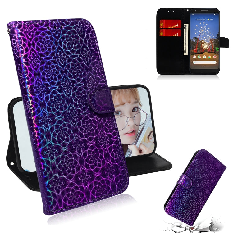 For Google Pixel 3A Solid Color Colorful Magnetic Buckle Horizontal Flip PU Leather Case with Holder & Card Slots & Wallet & Lanyard