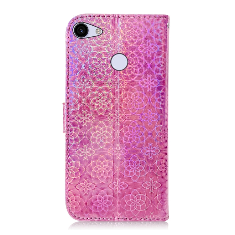 For Google Pixel 3A Solid Color Colorful Magnetic Buckle Horizontal Flip PU Leather Case with Holder & Card Slots & Wallet & Lanyard