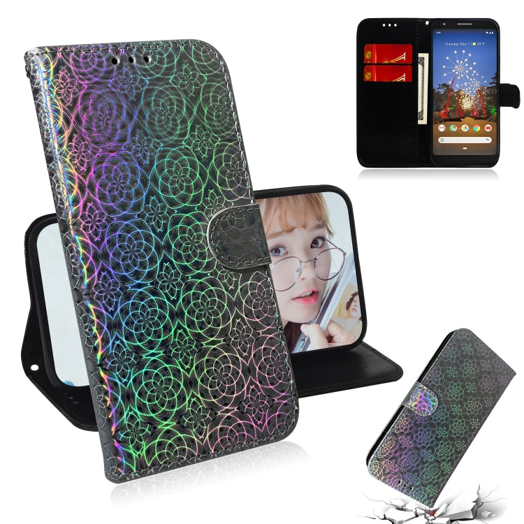 For Google Pixel 3A Solid Color Colorful Magnetic Buckle Horizontal Flip PU Leather Case with Holder & Card Slots & Wallet & Lanyard