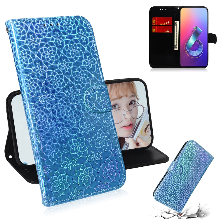 For Asus Zenfone 6 ZS630KL Solid Color Colorful Magnetic Buckle Horizontal Flip PU Leather Case with Holder & Card Slots & Wallet & Lanyard