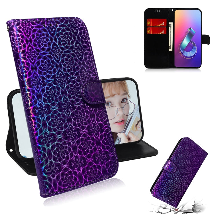 For Asus Zenfone 6 ZS630KL Solid Color Colorful Magnetic Buckle Horizontal Flip PU Leather Case with Holder & Card Slots & Wallet & Lanyard