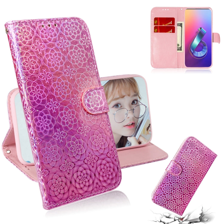 For Asus Zenfone 6 ZS630KL Solid Color Colorful Magnetic Buckle Horizontal Flip PU Leather Case with Holder & Card Slots & Wallet & Lanyard