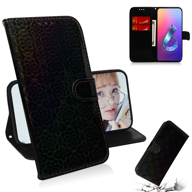 For Asus Zenfone 6 ZS630KL Solid Color Colorful Magnetic Buckle Horizontal Flip PU Leather Case with Holder & Card Slots & Wallet & Lanyard