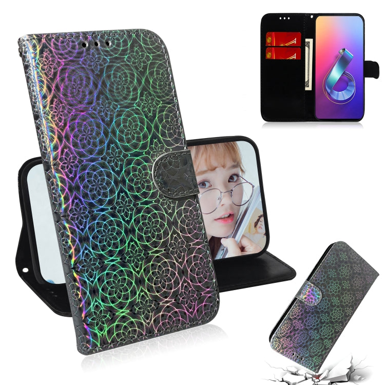 For Asus Zenfone 6 ZS630KL Solid Color Colorful Magnetic Buckle Horizontal Flip PU Leather Case with Holder & Card Slots & Wallet & Lanyard
