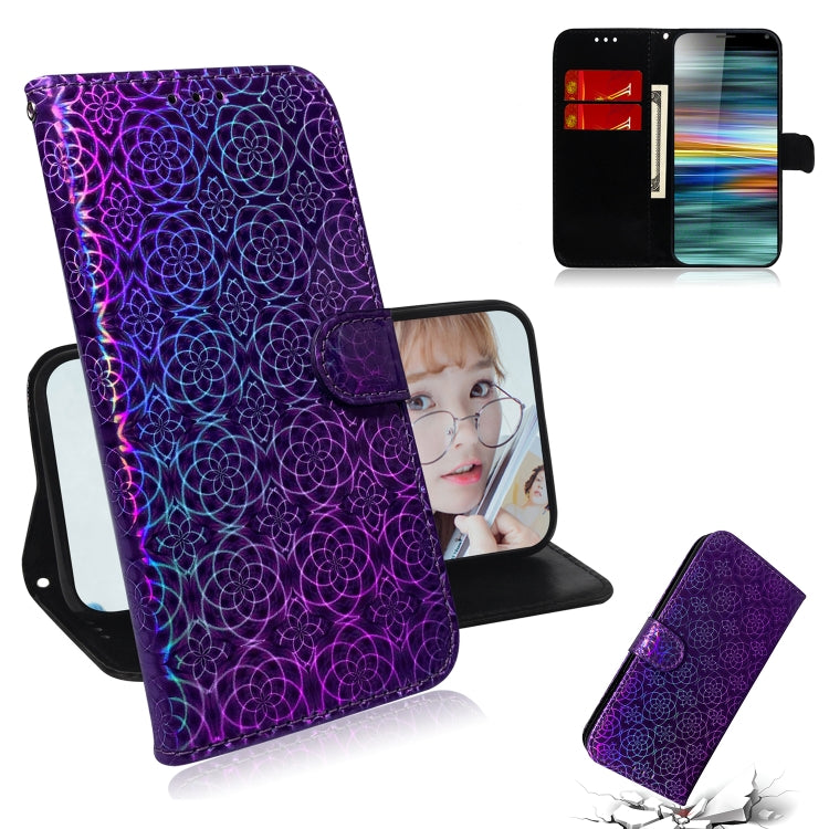 For Sony Xperia 10 Solid Color Colorful Magnetic Buckle Horizontal Flip PU Leather Case with Holder & Card Slots & Wallet & Lanyard