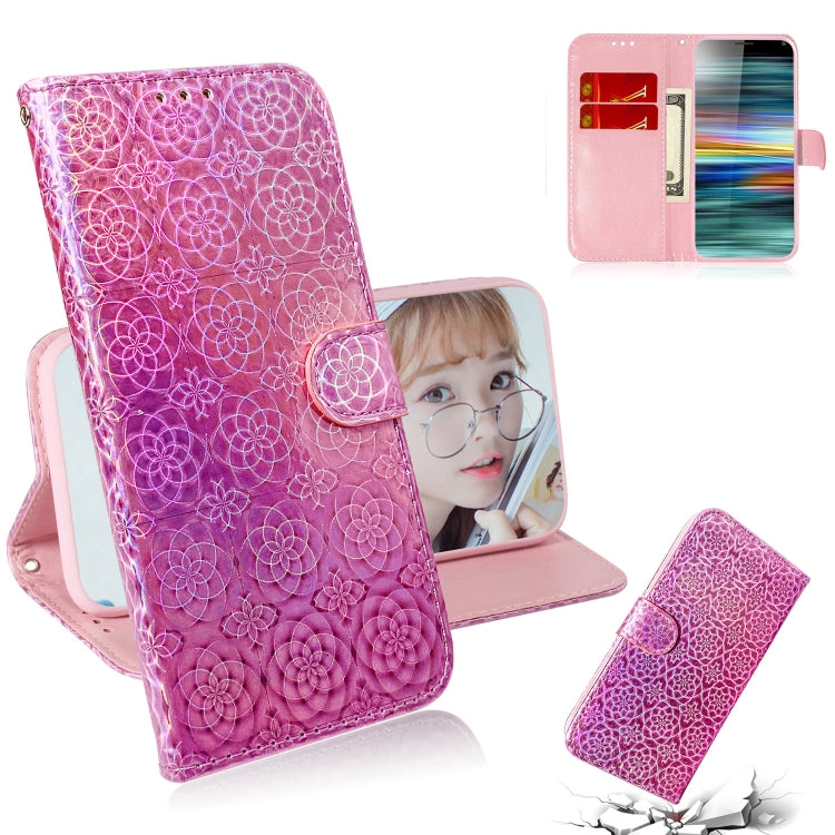 For Sony Xperia 10 Solid Color Colorful Magnetic Buckle Horizontal Flip PU Leather Case with Holder & Card Slots & Wallet & Lanyard