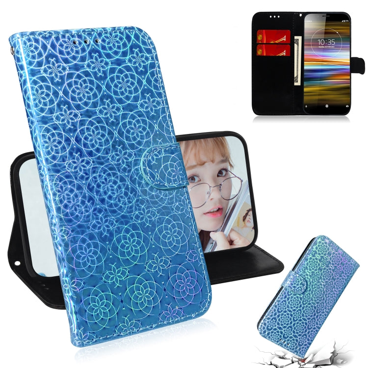 For Sony Xperia L3 Solid Color Colorful Magnetic Buckle Horizontal Flip PU Leather Case with Holder & Card Slots & Wallet & Lanyard