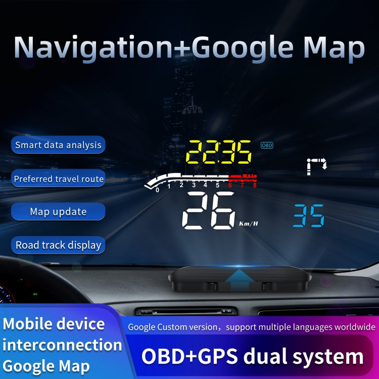 D1 Car OBD2 HUD Head-up Display GPS Speed Meter Speed / Voltage / Water Temperature Speed Alarm