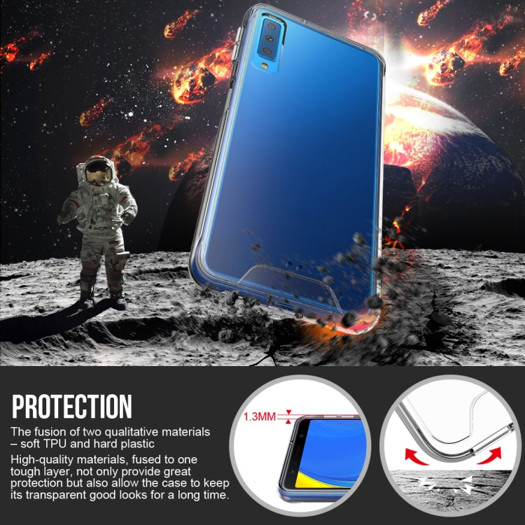 For Samsung Galaxy A7 (2018) Scratchproof TPU + Acrylic Space Protective Case(Transparent)