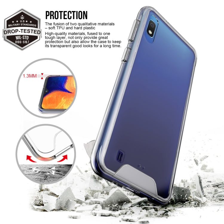 For Samsung Galaxy A10 Scratchproof TPU + Acrylic Space Protective Case(Transparent)