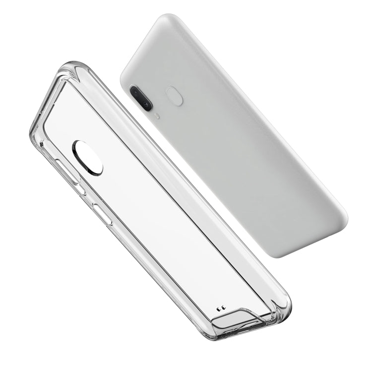 For Samsung Galaxy A20e Scratchproof TPU + Acrylic Space Protective Case(Transparent)