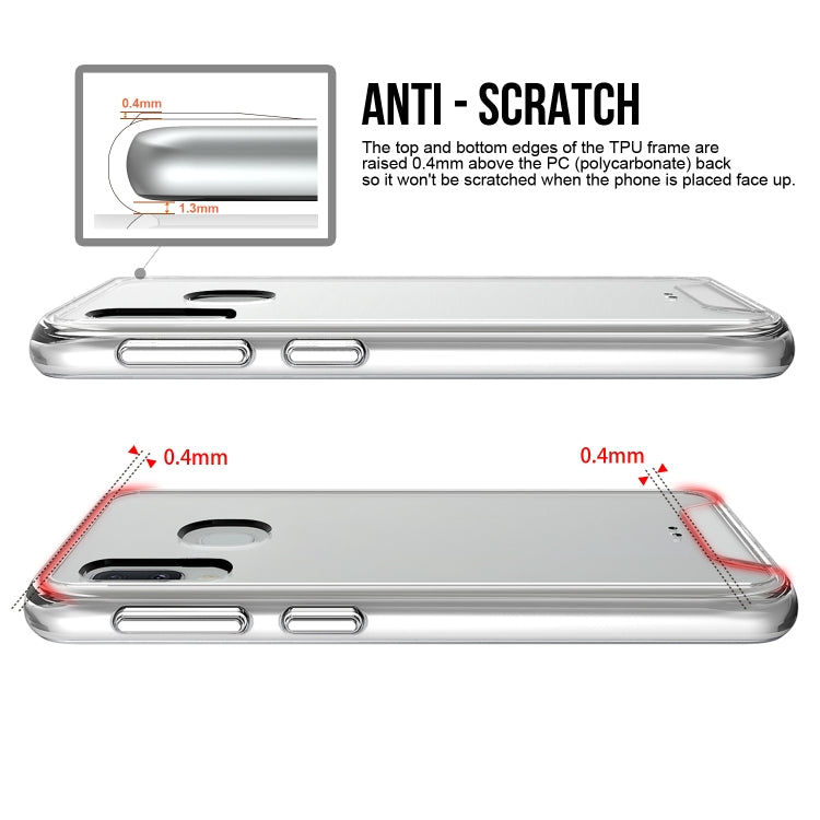For Samsung Galaxy A20e Scratchproof TPU + Acrylic Space Protective Case(Transparent)
