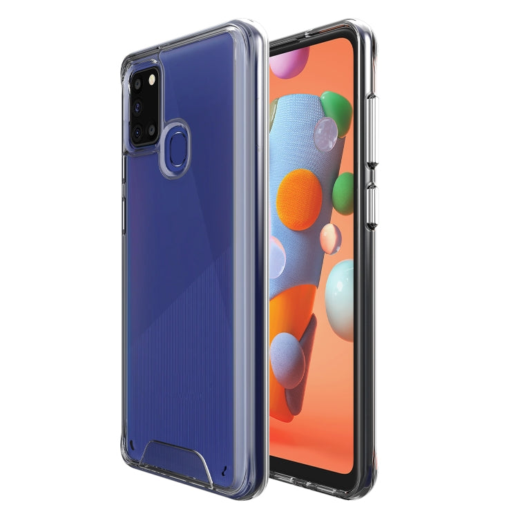For Samsung Galaxy A21s Scratchproof TPU + Acrylic Space Protective Case(Transparent)