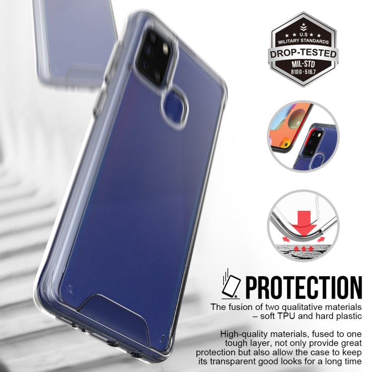 For Samsung Galaxy A21s Scratchproof TPU + Acrylic Space Protective Case(Transparent)