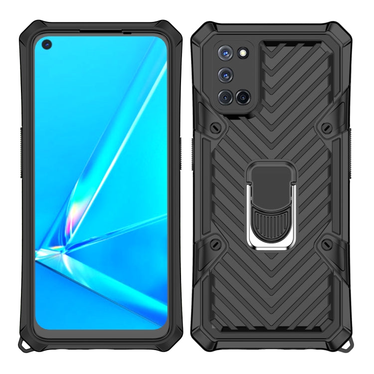 For OPPO A52 / A92 Cool Armor PC + TPU Shockproof Case with 360 Degree Rotation Ring Holder