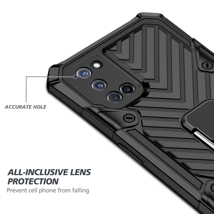 For OPPO A52 / A92 Cool Armor PC + TPU Shockproof Case with 360 Degree Rotation Ring Holder