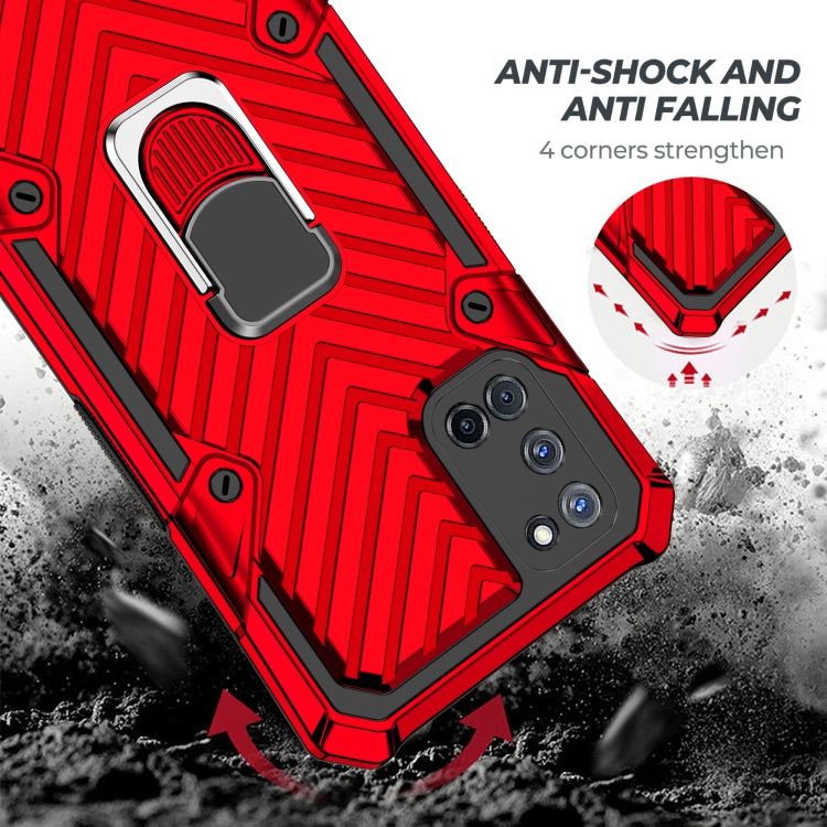 For OPPO A52 / A92 Cool Armor PC + TPU Shockproof Case with 360 Degree Rotation Ring Holder