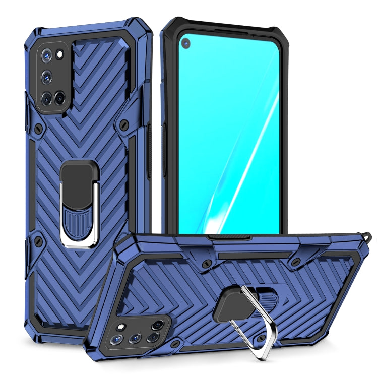 For OPPO A52 / A92 Cool Armor PC + TPU Shockproof Case with 360 Degree Rotation Ring Holder