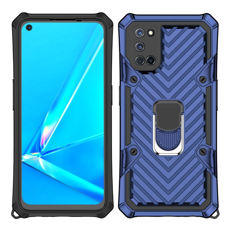 For OPPO A52 / A92 Cool Armor PC + TPU Shockproof Case with 360 Degree Rotation Ring Holder