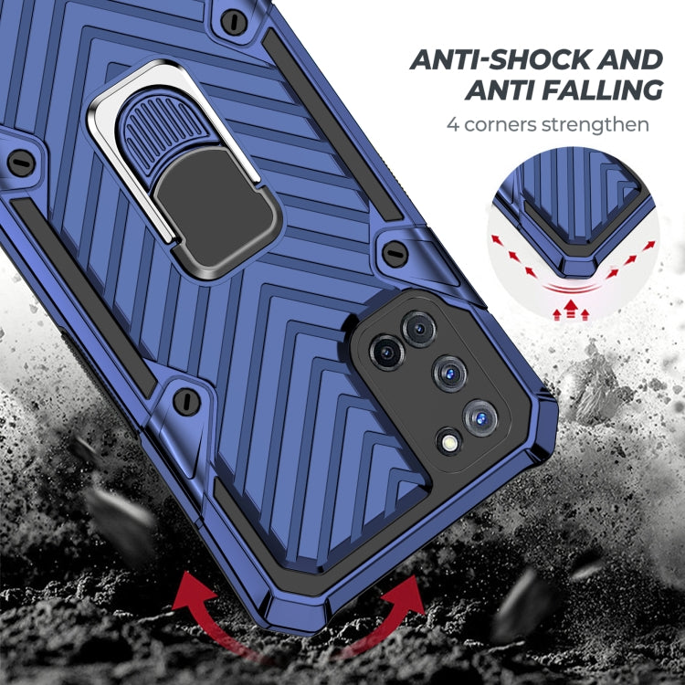 For OPPO A52 / A92 Cool Armor PC + TPU Shockproof Case with 360 Degree Rotation Ring Holder