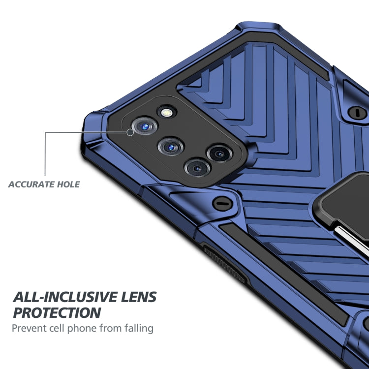 For OPPO A52 / A92 Cool Armor PC + TPU Shockproof Case with 360 Degree Rotation Ring Holder