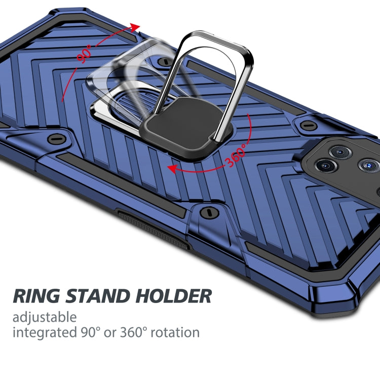 For OPPO A52 / A92 Cool Armor PC + TPU Shockproof Case with 360 Degree Rotation Ring Holder