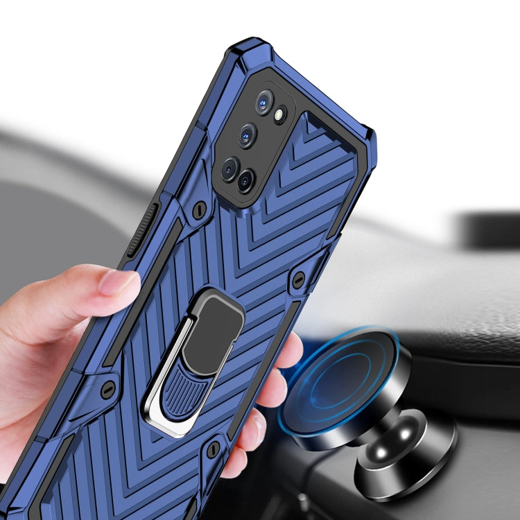 For OPPO A52 / A92 Cool Armor PC + TPU Shockproof Case with 360 Degree Rotation Ring Holder