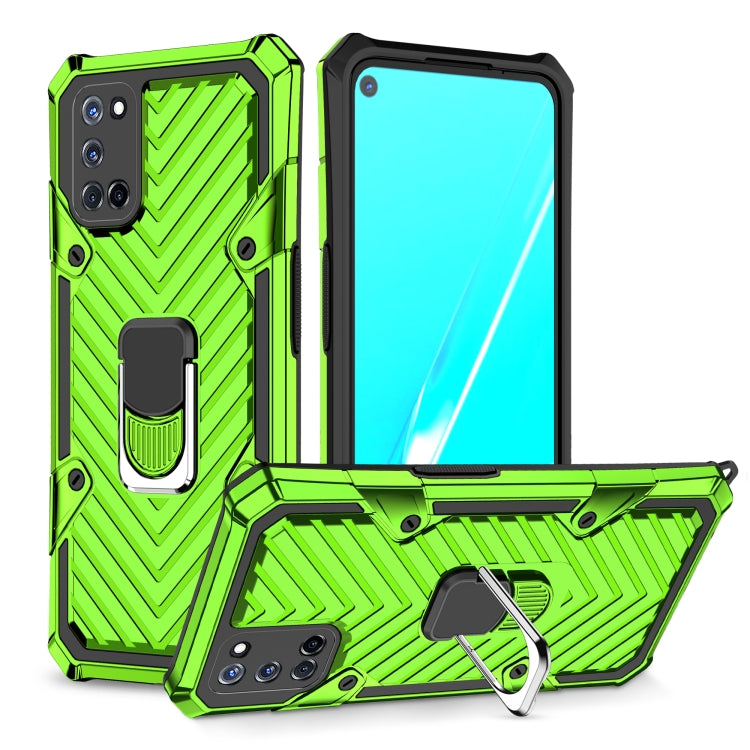 For OPPO A52 / A92 Cool Armor PC + TPU Shockproof Case with 360 Degree Rotation Ring Holder