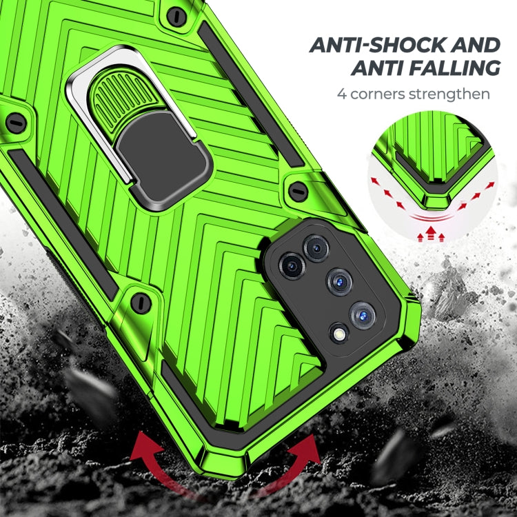 For OPPO A52 / A92 Cool Armor PC + TPU Shockproof Case with 360 Degree Rotation Ring Holder