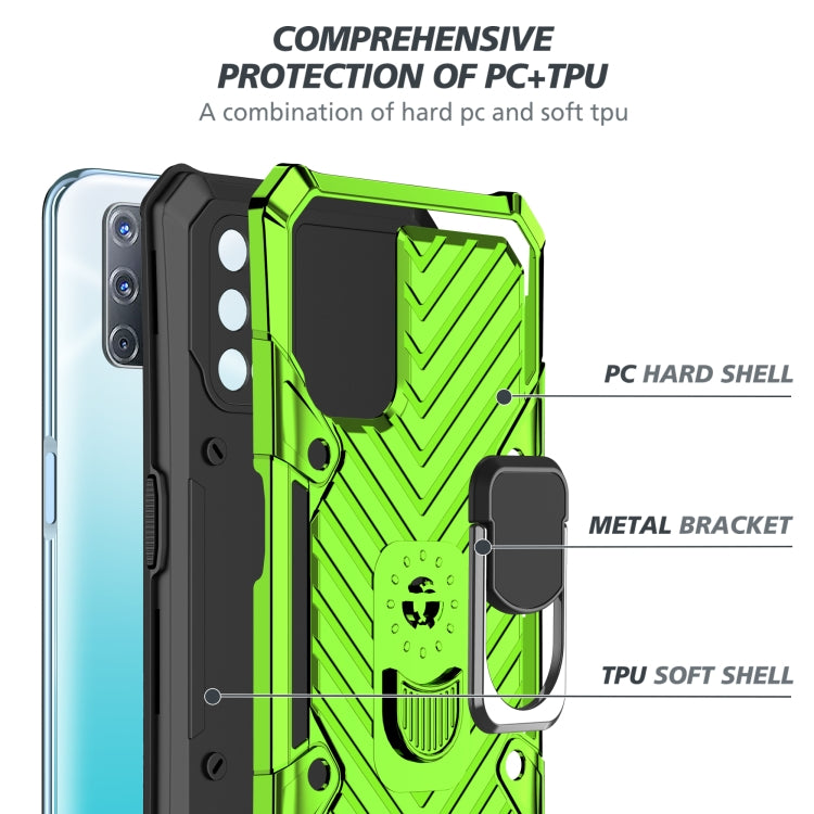 For OPPO A52 / A92 Cool Armor PC + TPU Shockproof Case with 360 Degree Rotation Ring Holder
