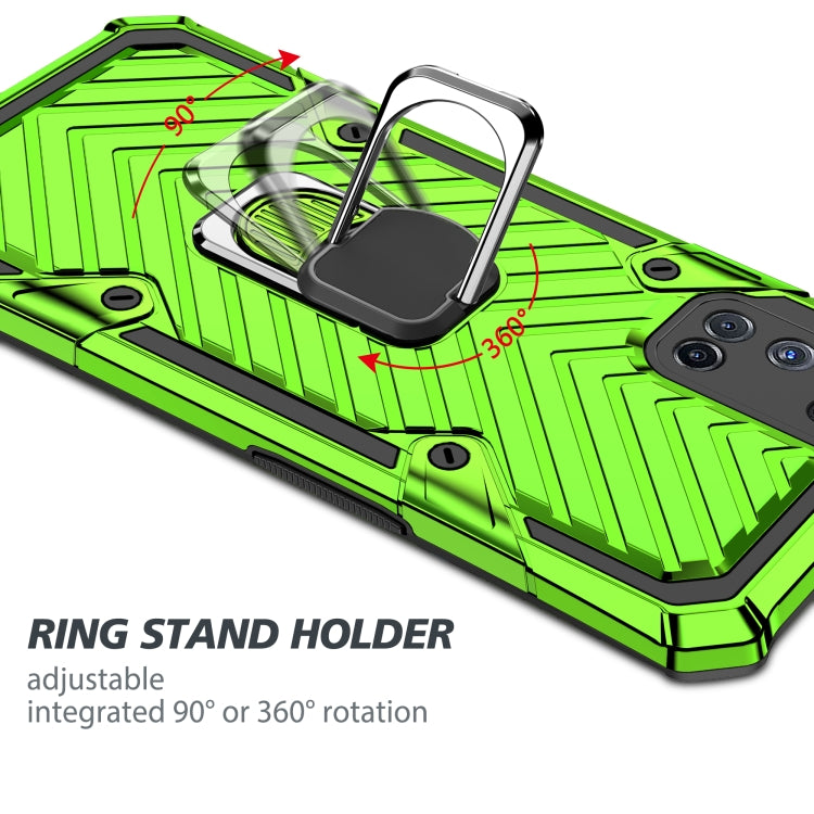 For OPPO A52 / A92 Cool Armor PC + TPU Shockproof Case with 360 Degree Rotation Ring Holder