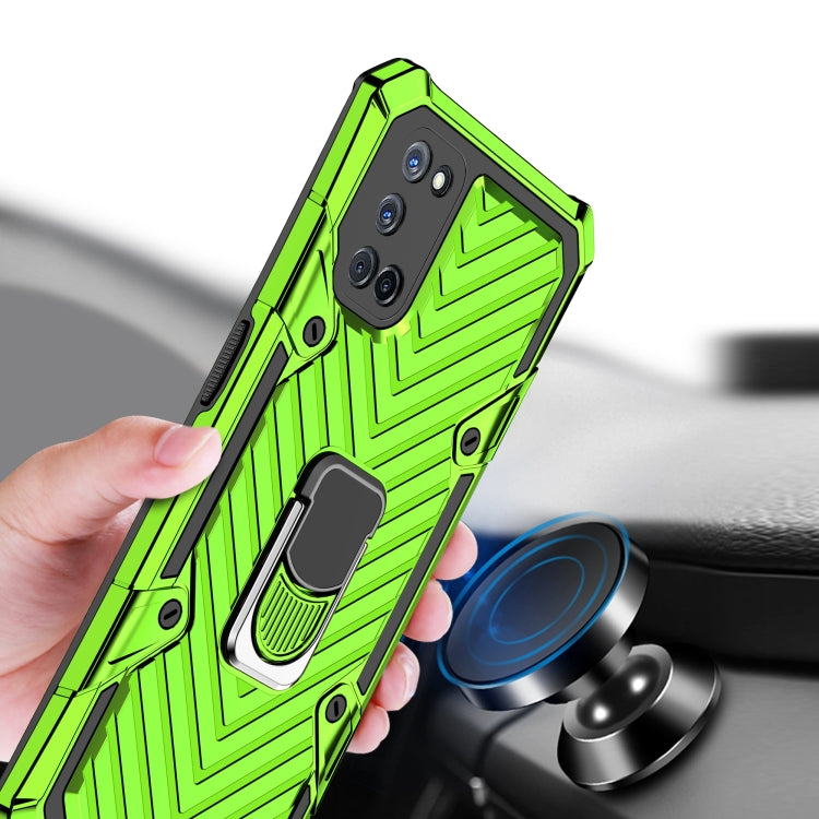 For OPPO A52 / A92 Cool Armor PC + TPU Shockproof Case with 360 Degree Rotation Ring Holder
