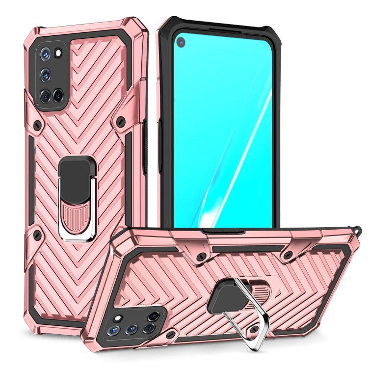 For OPPO A52 / A92 Cool Armor PC + TPU Shockproof Case with 360 Degree Rotation Ring Holder