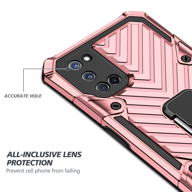 For OPPO A52 / A92 Cool Armor PC + TPU Shockproof Case with 360 Degree Rotation Ring Holder