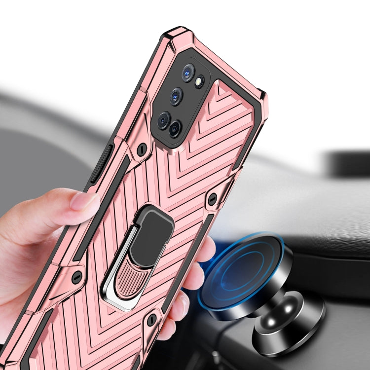 For OPPO A52 / A92 Cool Armor PC + TPU Shockproof Case with 360 Degree Rotation Ring Holder