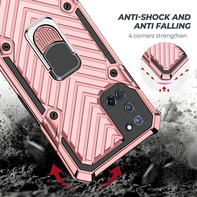 For OPPO A52 / A92 Cool Armor PC + TPU Shockproof Case with 360 Degree Rotation Ring Holder