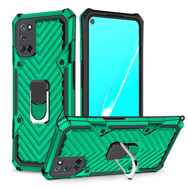 For OPPO A52 / A92 Cool Armor PC + TPU Shockproof Case with 360 Degree Rotation Ring Holder