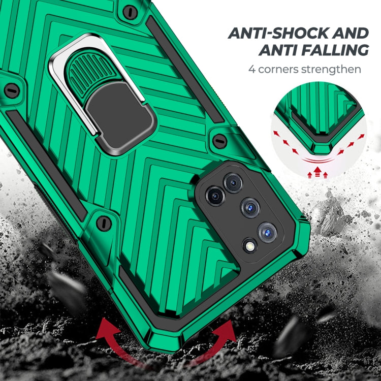 For OPPO A52 / A92 Cool Armor PC + TPU Shockproof Case with 360 Degree Rotation Ring Holder