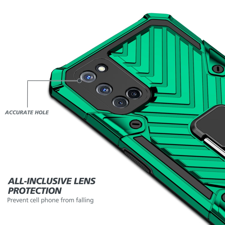 For OPPO A52 / A92 Cool Armor PC + TPU Shockproof Case with 360 Degree Rotation Ring Holder