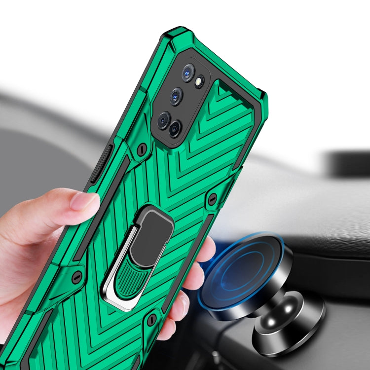 For OPPO A52 / A92 Cool Armor PC + TPU Shockproof Case with 360 Degree Rotation Ring Holder
