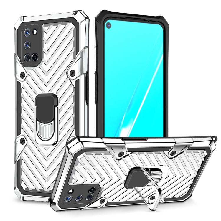 For OPPO A52 / A92 Cool Armor PC + TPU Shockproof Case with 360 Degree Rotation Ring Holder