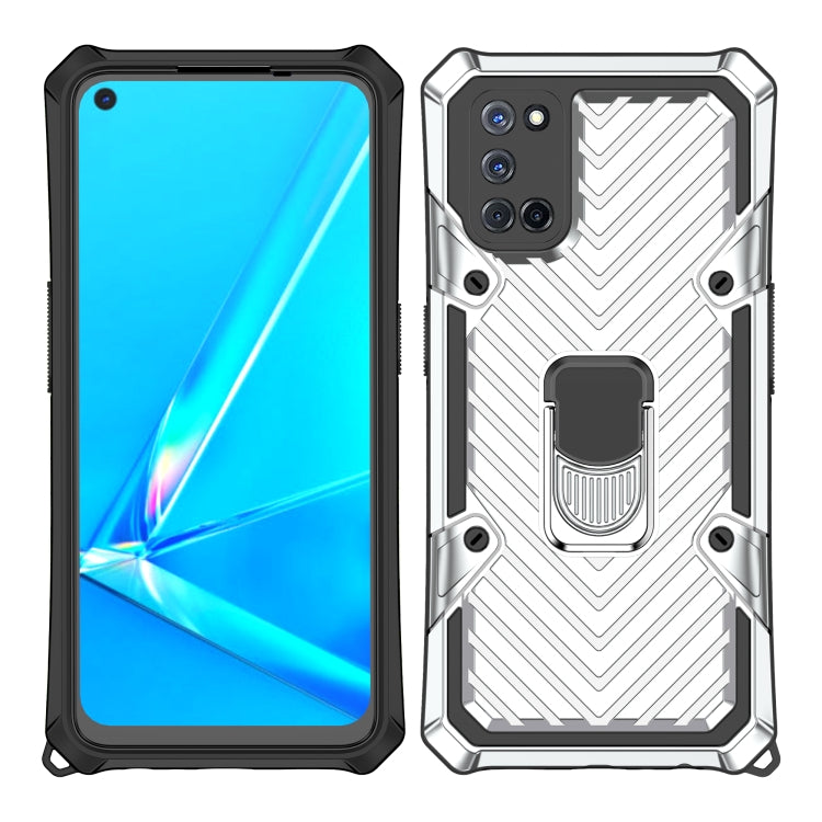 For OPPO A52 / A92 Cool Armor PC + TPU Shockproof Case with 360 Degree Rotation Ring Holder