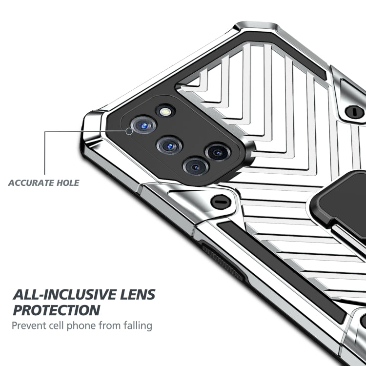 For OPPO A52 / A92 Cool Armor PC + TPU Shockproof Case with 360 Degree Rotation Ring Holder