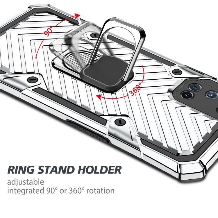 For OPPO A52 / A92 Cool Armor PC + TPU Shockproof Case with 360 Degree Rotation Ring Holder