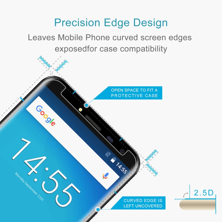 For Oukitel C8 10 PCS 0.26mm 9H 2.5D Tempered Glass Film