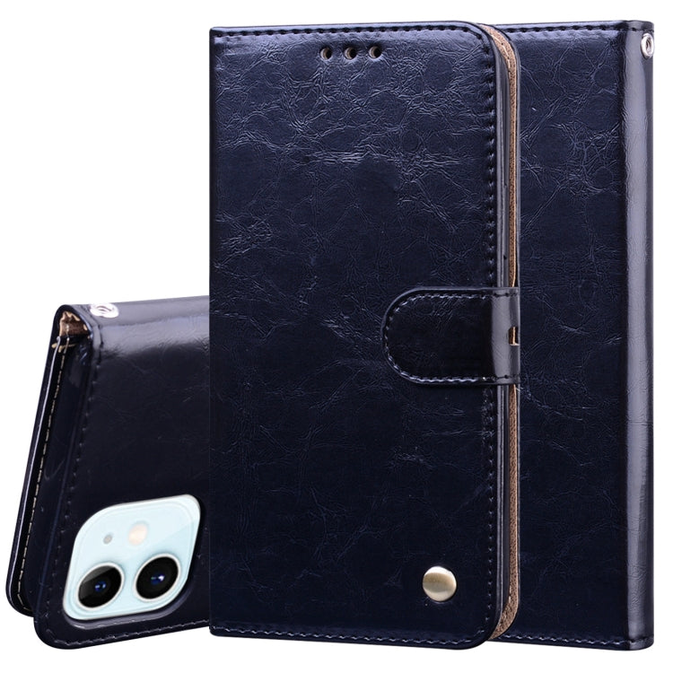 For iPhone 12 mini Business Style Oil Wax Texture Horizontal Flip Leather Case with Holder & Card Slots & Wallet