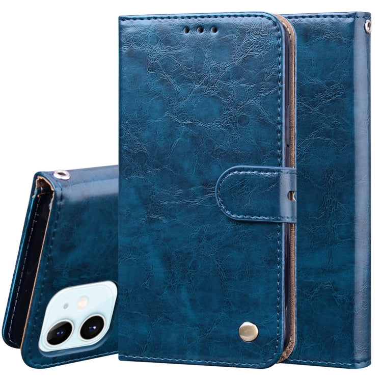 For iPhone 12 mini Business Style Oil Wax Texture Horizontal Flip Leather Case with Holder & Card Slots & Wallet