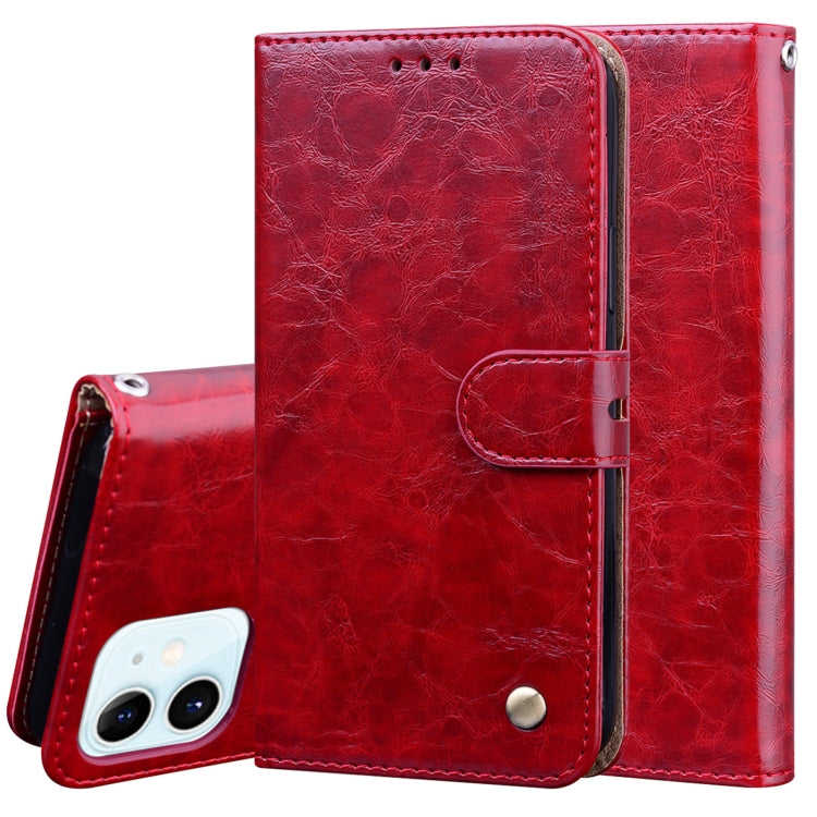 For iPhone 12 mini Business Style Oil Wax Texture Horizontal Flip Leather Case with Holder & Card Slots & Wallet